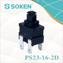 Botón rectangular de Soken Reset Switch PS23-16-2D 2 polos